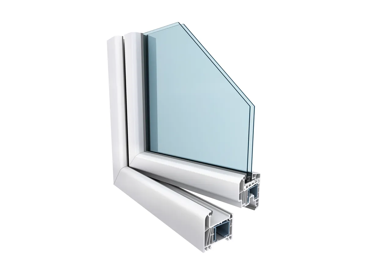 Esquina de ventana EuroFutur Elegance semienrasada en blanco